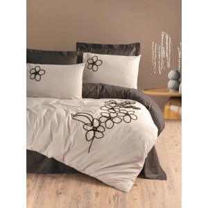 Cotton Box Brode Ranforce Çift Kişilik Nevresim Takımı Panos Kahve