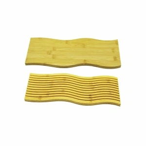 Dalgalı Çift Taraf Tasarımlı Ahşap Sunum Tepsisi