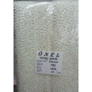 Dantel Polyester Güpür Bant Krem 15 Metre En 6 cm ON-782-KR