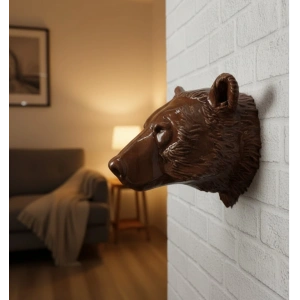 Dekoratif Ayı Duvar Heykeli Asılabilir Hediyelik 25x19 cm