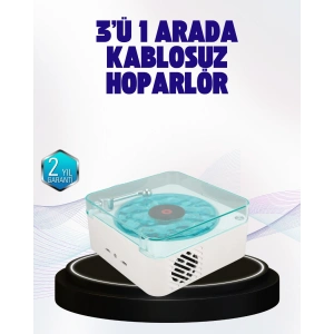 Dekoratif Gece Işıklı Bluetooth Hoparlör – Zaman ve Pil Ekranlı