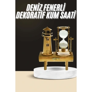 Dekoratif Kum Saati Deniz Feneri Retro Masa Hediyeli Eşya