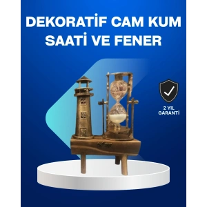 Deniz Feneri Tasarımlı Ahşap Kum Saati – Retro Masa Aksesuarı