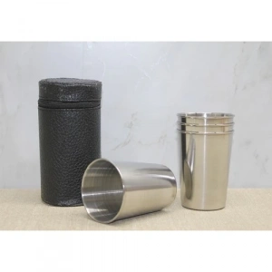 Deri Kılıflı 4lü Shot Bardak