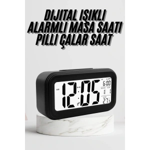 Dijital Masa Saati Termometre Takvim Led Ekran Pilli Ev Ofis Masası