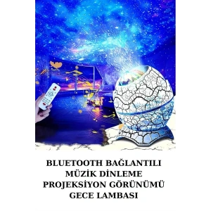 Dinozor Yumurtası Gece Masa Lambası Bluetooth Hoparlör 14 Renk Seçeneği