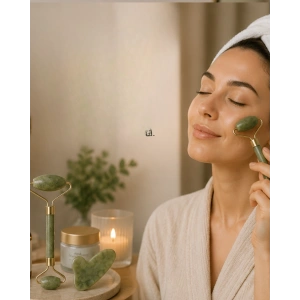 Doğal Jade Stone Yüz Masaj Seti Cilt Bakım ve Rahatlatıcı Bakım