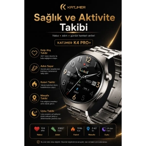 Dokunmatik AMOLED Ekranlı Akıllı Saat Çelik Kordon Ve Ek Kayışlı Şık Tasarım