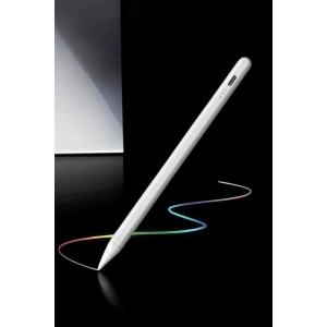 Dokunmatik Kalem Beyaz Şarjlı Yedek Uçlu Android ve İOS Uyumlu