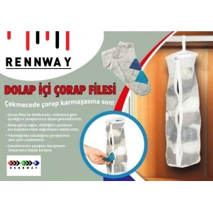 Dolap İçi Asılabilir Temiz Çorap Düzenleyici Çorap Filesi Askılık