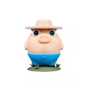 Eco Lounge Çiftçi Domuz Kumbara 18 cm – Hareketli Para Alma Dekor 3D Baskı