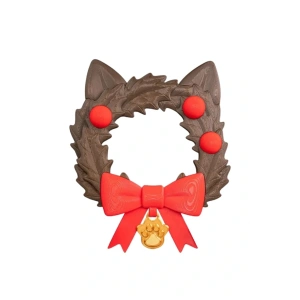 Eco Lounge Kedi Temalı Kapı Süsü 21 cm – Ahşap Dokulu Yılbaşı Dekoru