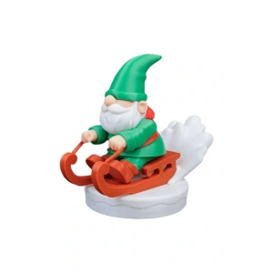 Eco Lounge Kızaklı Cüce Noel Baba – Kış Temalı Masaüstü Biblo 3D Baskı