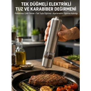Elektrikli Baharat Öğütme Cihazı Ergonomik Şeffaf Gövde Yeni Nesil