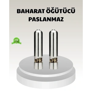Elektrikli Tuz Karabiber Değirmeni – Çiftli Set, Paslanmaz Gövde, LED Işıklı ve Ayarlanabilir Öğütme