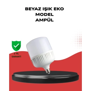Enerji Tasarruflu Şarjlı LED Ampul 30W Beyaz Işık