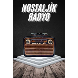 Eskitme Nostalji Tasarımlı Bluetoothlu Nostalji Radyo Ahşap Nostaljik Görünümlü