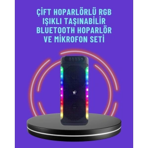 Ev ve Dış Mekan Kullanımına Uygun RGB Işıklı Hoparlör