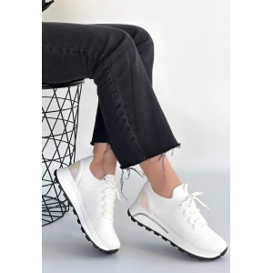 Feort Beyaz Triko Bağcıklı Spor Ayakkabı