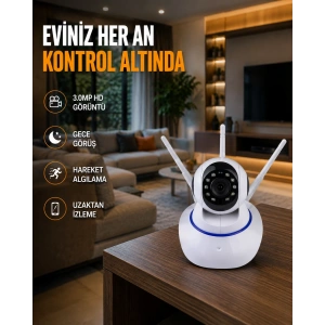 Full HD Akıllı IP Kamera – Gece Görüşlü, Hareket Sensörlü, Çift Yönlü Ses ve Online Kayıt Özellikli Yeni Nesil