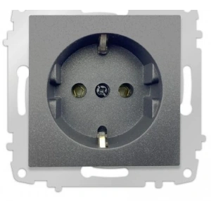 Füme Topraklı Priz Çerçevesiz - Priz ve Anahtar İçin Uyumlu Çerçeve