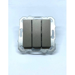 Füme Üçlü Anahtar Çerçevesiz - Priz ve Anahtar İçin Uyumlu Çerçeve