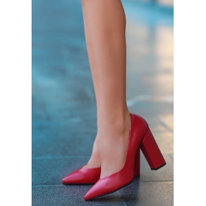 Giort Kırmızı Cilt Topuklu Ayakkabı