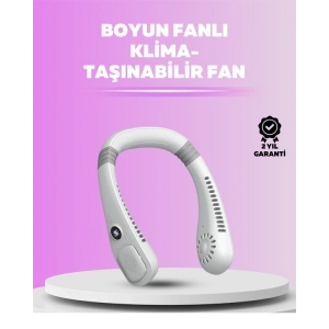 Giyilebilir Bladeless Boyun Fanı | 360° Serinlik, 5 Kademe Rüzgar, USB Şarjlı Sessiz Mini Klima