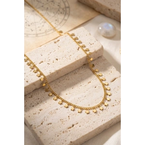 Gold Renk Yıldız Pul Model 60 cm Kadın Kolye