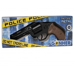 Gonher Revolver 12 li Siyah Mantar Koleksiyon Polis Tabancası