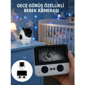 Görüntülü Bebek Monitörü 4.3 İnç Ekran ve Sesli İletişim