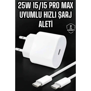 Güç Adaptörü ve Kablosu Şarj Aleti 15/15 Pro Max Uyumlu Hızlı Şarj