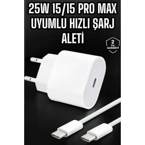 Güç Adaptörü ve Kablosu Şarj Aleti 15/15 Pro Max Uyumlu Hızlı Şarj
