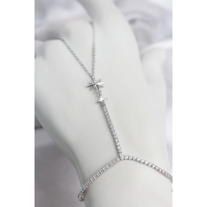 Gümüş Renk Pirinç Zirkon Taşlı Kutup Yıldızı Model Şahmeran