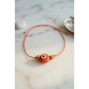 Handmade Bohem Turuncu Nazar Kolye