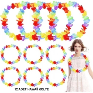 Hawaii Çiçekli Boyun Kolyesi 12 Adet