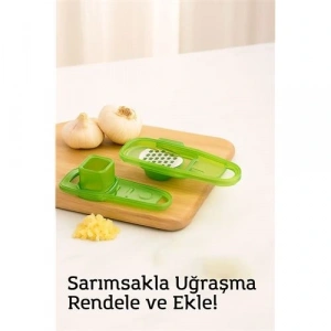 Hazneli Sarımsak Rendeleyici – 14 x 4,5 cm | Pratik ve Hijyenik Mutfak Yardımcısı