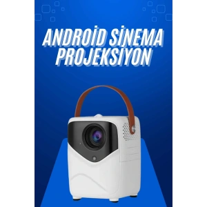 HD Ayaklı Portatif Projeksiyon Cihazı Android İşlemcili Sinema Projektörü