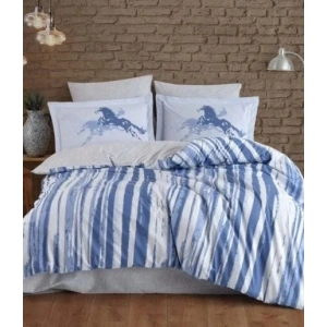 Hobby Çift Kişilik Poplin Nevresim Cascade Lacivert