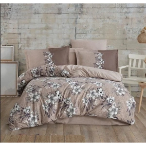 Hobby Çift Kişilik Ranforce Nevresim Takımı Elvira Kahve