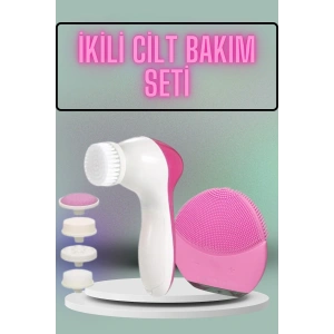 İkili Cilt Bakım Seti 5 Başlıklı Yüz Temizleme ve Masaj Aleti Canlandırıcı ve Onarıcı
