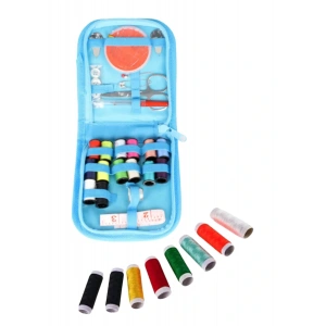 İplik Set Fermuarlı Plastik Dikiş Seti Mavi
