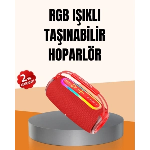 IPX6 Su Geçirmez RGB LED Işıklı Taşınabilir Bluetooth Hoparlör 2400 mAh