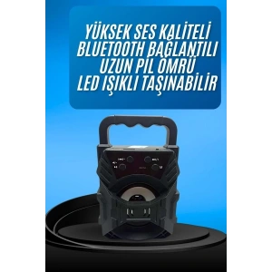 Işıklı Bluetooth Hoparlör Ses Bombası Taşınabilir Yüksek Ses Kaliteli Radyo Özelliği