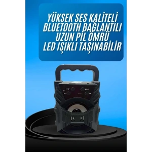 Işıklı Bluetooth Hoparlör Ses Bombası Taşınabilir Yüksek Ses Kaliteli Radyo Özelliği