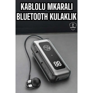 Kablolu Bluetooth Kulaklık Kulak İçi Stereo Mikrofonlu Dijital Göstergeli