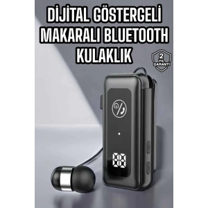 Kablolu Makaralı Bluetooth Kulaklık Uzun Pil Ömrü Dijital Göstergeli
