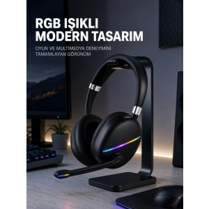 Kablosuz Bluetooth 5.0 Kulaklık RGB Işıklı Tasarım