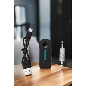 Kablosuz Bluetooth Aux Araç Kiti Siyah Hafıza Kartlı