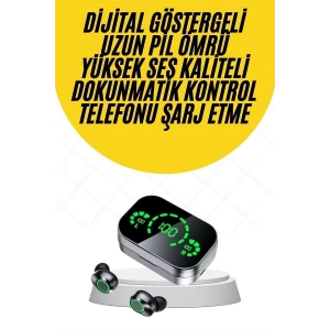 Kablosuz Bluetooth Kulaklık Çift Telefon Destekli Powerbankli Dijital Göstergeli